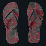 Red Black Dark Floral Gothic Wedding Flip Flops<br><div class="desc">Gorgeous and elegant dark black roses and floral motifs on a rich red background are perfect for a gothic style wedding!  Great for fall and winter weddings.</div>