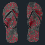 Red Black Dark Floral Gothic Wedding Flip Flops<br><div class="desc">Gorgeous and elegant dark black roses and floral motifs on a rich red background are perfect for a gothic style wedding!  Great for fall and winter weddings.</div>