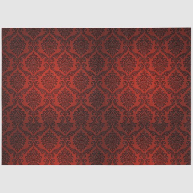 Red Black Demak Gothic 20x30 Decoupage Tissue Paper (Front)