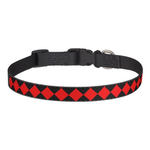 Red Black Diamond Pattern Pet Collar