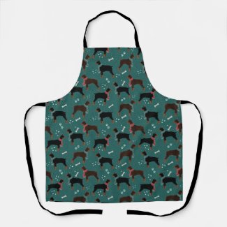 Red & Black Dobermans in Scarves Winter Pattern