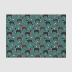Red & Black Dobermans in Scarves Winter Pattern Tissue Paper