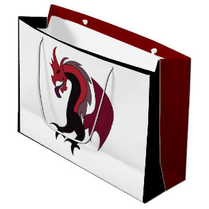 Red Black Dragon Mythical Creature Large Gift Bag