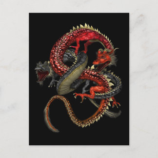 Red & Black Dragons Postcard