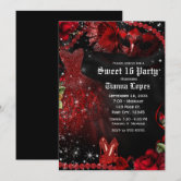 open lace back dress Halloween Cocktail Invitations  Stylish Adult Halloween Party Invites With  Sexy Silhouettes