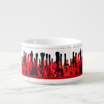 Red Black Drip Abstract Motif accent Bowl