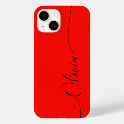 Red Black Elegant Calligraphy Script Name Case_Mate iPhone 14 Case