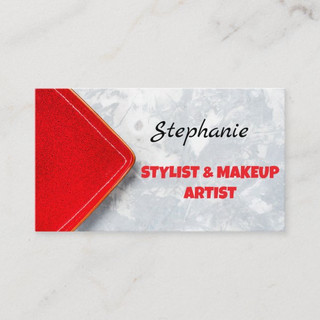 Red Black Elegant Professional Modern Monogram Business Card (Front)