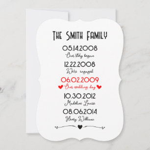 Red Black Family Important Dates Memorable Special