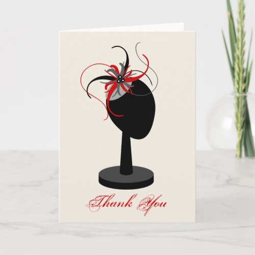Red  Black Fascinator  Hat Stand Thank You