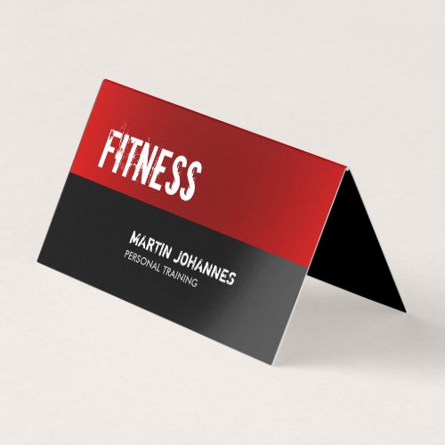Red Black Fitness Personal Trainer Bodybuilding Business Card