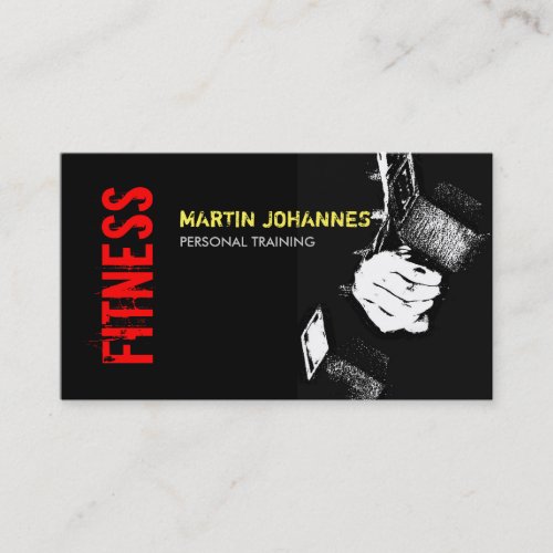 Red Black Fitness Personal Trainer Business Card