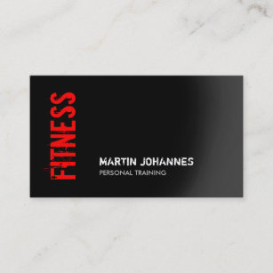 Red Black Fitness Personal Trainer Business Card