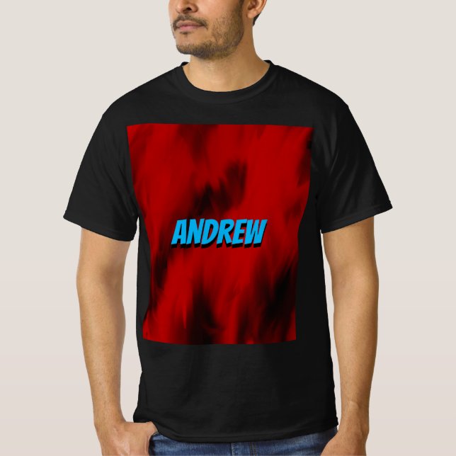 Red black flames modern geometric trendy 1 T-Shirt (Front)