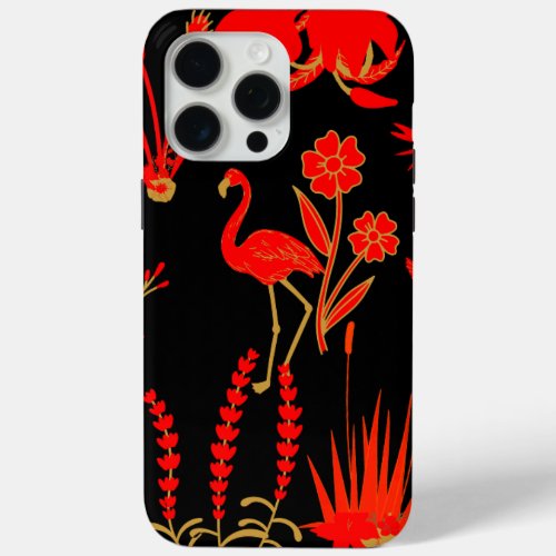 Red  Black Flamingo IPhone Case