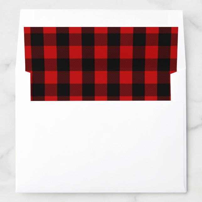 Red Black Flannel Plaid Envelope Liner (In Envelope)