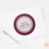 Red Black Floral Pattern Made By Labels Stickers (Envelope)
