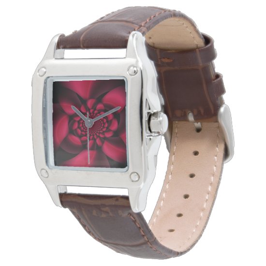 Red Black Floral Watch