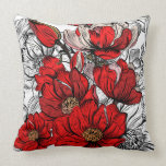 Red/Black Floral Watercolor Pillow<br><div class="desc">Love this blend of red and black floral watercolor.. Beautiful.. Enjoy... </div>