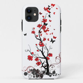 Red & Black flowers iPhone 11 Case