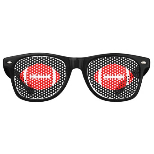 Red  Black Football Fan Gameday Tailgate Sports Retro Sunglasses