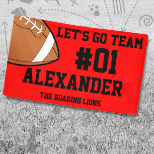Red Black Football Team Banner