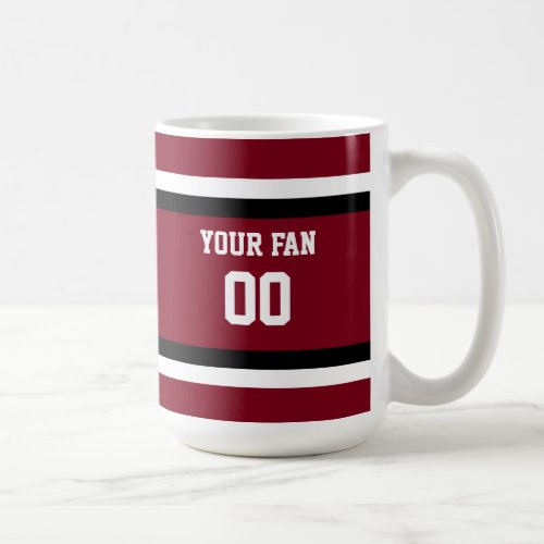 Red  Black Football Team Personalized Coffee Mug