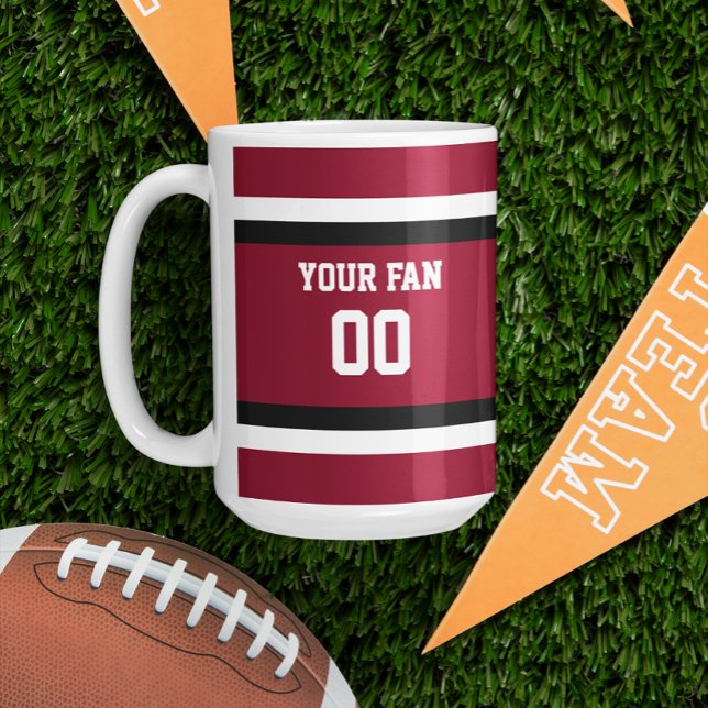 Red & Black Football Team Personalized Coffee Mug (Creator Uploaded)