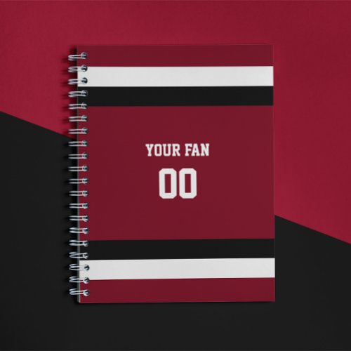 Red  Black Football Team Spiral Notebook