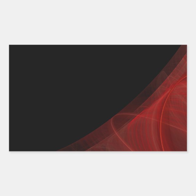 Red & Black Fractal Background Rectangle Sticker (Front)