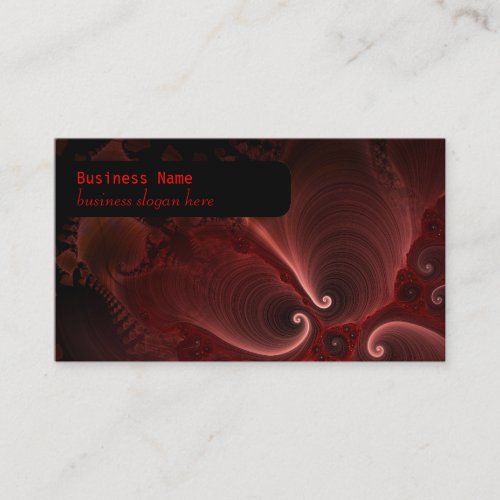 Red &amp; Black Fractal Swirls Business Card Template