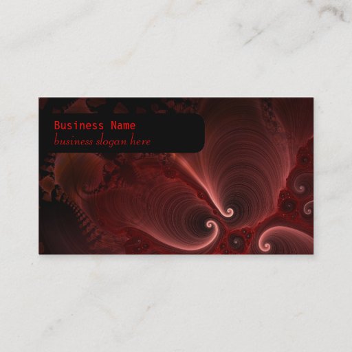 Customizable Red &amp; Black Fractal Swirls Business Card Template