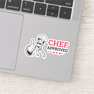 Red Black Funny Chef Approved Sticker
