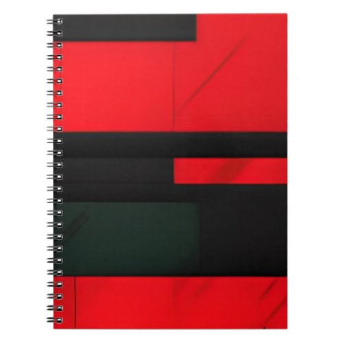 Red  Black Geometric Abstract  Notebook