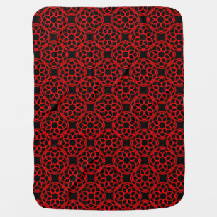 Red Black Geometric Seamless Pattern Baby Blanket