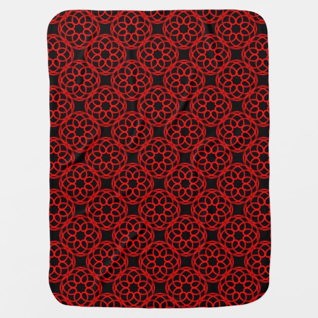 Red Black Geometric Seamless Pattern Baby Blanket (Front)