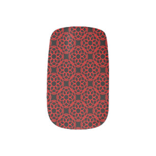 Red Black Geometric Seamless Pattern Minx Nail Art