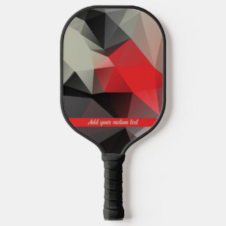 Red & black geometric texture personalized name pickleball paddle