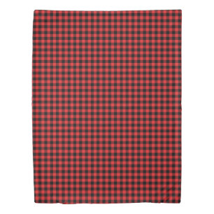 Red Black Gingham Pattern Buffalo Check Duvet Cover