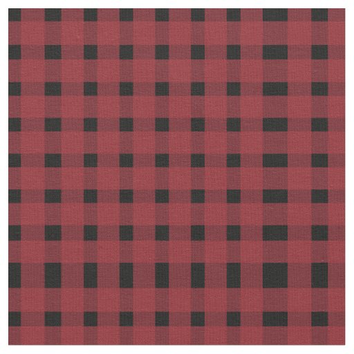 Red Black Gingham Pattern  Fabric