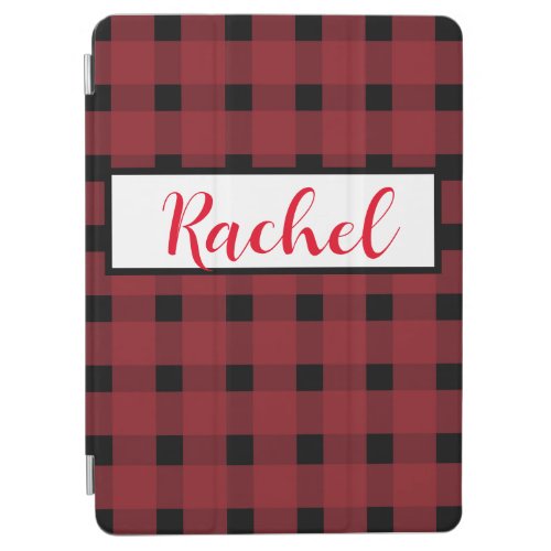 Red Black Gingham Personalized  iPad Air Cover