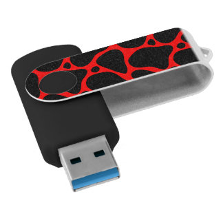 Red & Black Giraffe Pattern Flash Drive