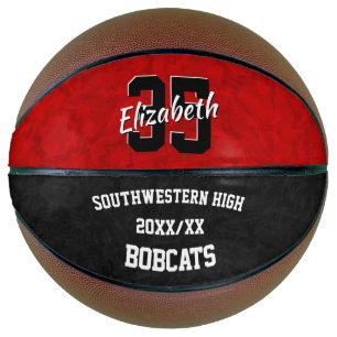 red black girls team colors keepsake basketball