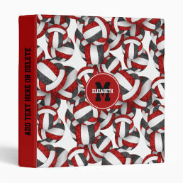 red black girls volleyball team colors 3 ring binder