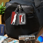 Red & Black Glitter Hoops Basketball Player  Luggage Tag<br><div class="desc">A striking red and black faux glitter split design, this basketball luggage tag features a tall white silhouette of a player mid-shot, accented by a glittery black-and-silver background on the reverse. Personalize with your jersey number and name in clean white text. Ideal for basketball fans, travelers, and glam sports gear...</div>