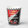 Red | Black Go Kart Racing Birthday Paper Cups