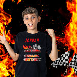 Red | Black Go Kart Racing Birthday T-shirt at Zazzle