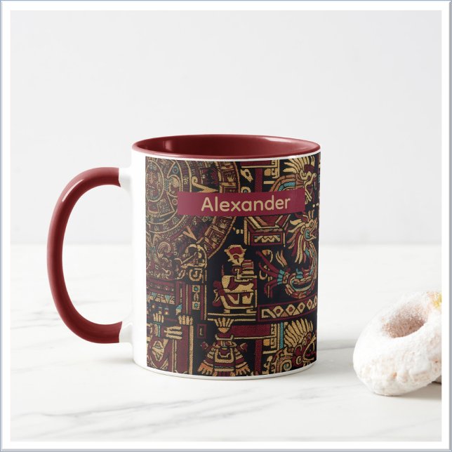 Red Black & Gold Aztec Inspired Design Mug (Creator Uploaded)