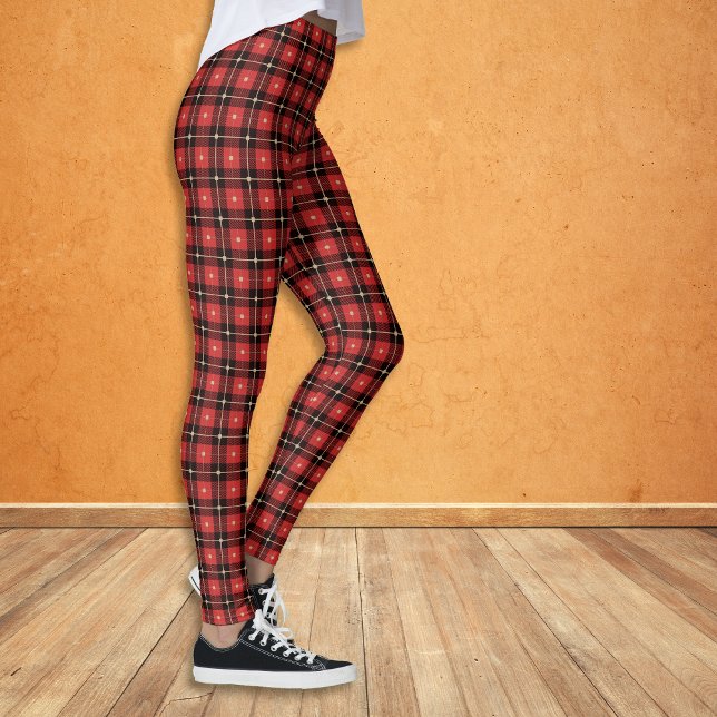 Red Black Gold Buffalo Plaid Leggings (Creator Uploaded)