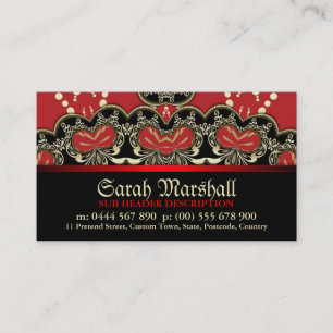 Red+Black Gold Goth Decor w/ Logo Business Card